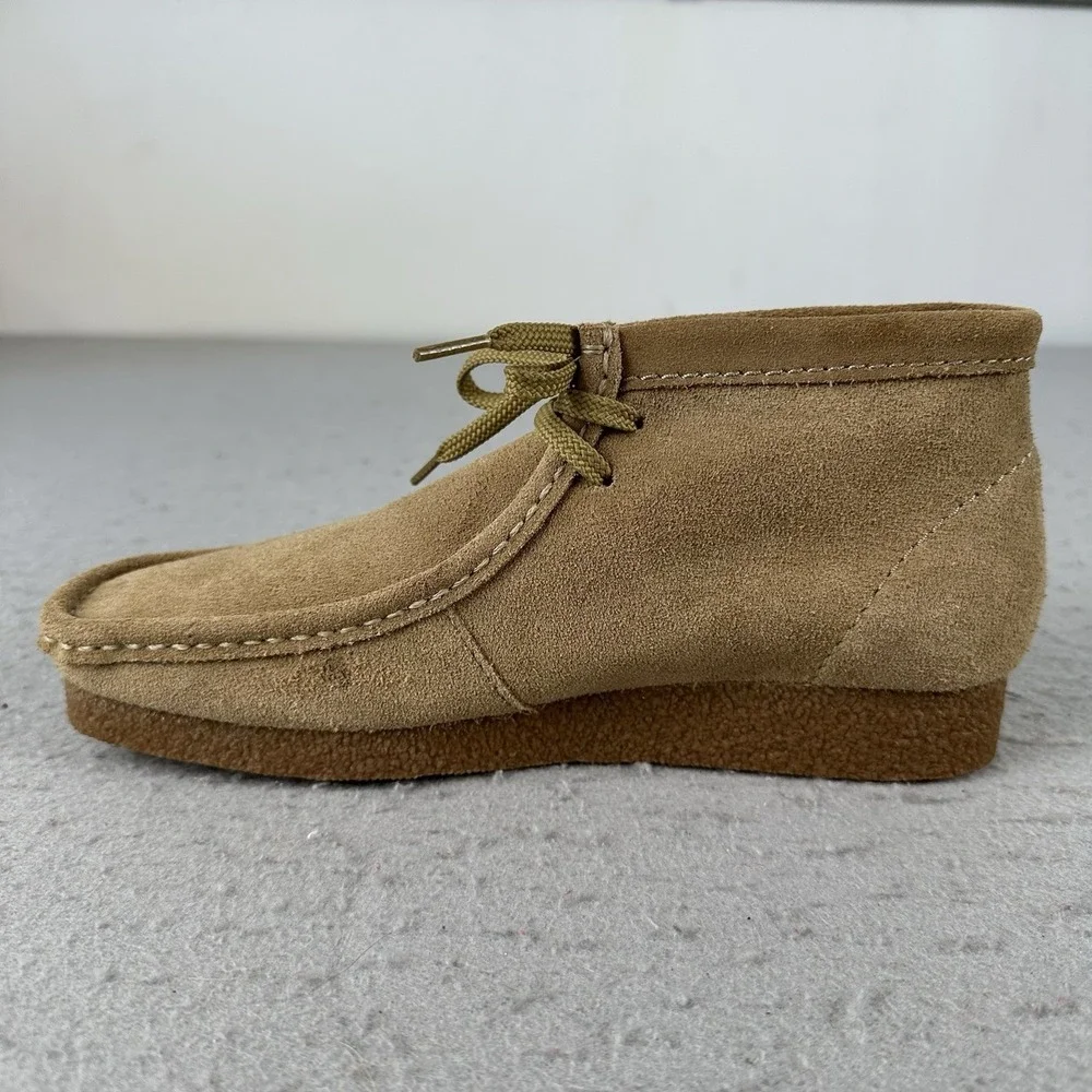 Clarks Wallabee Shacre Ankle Boot‎ Dark Sand Suede Leather Men's Size 8.5 Casual